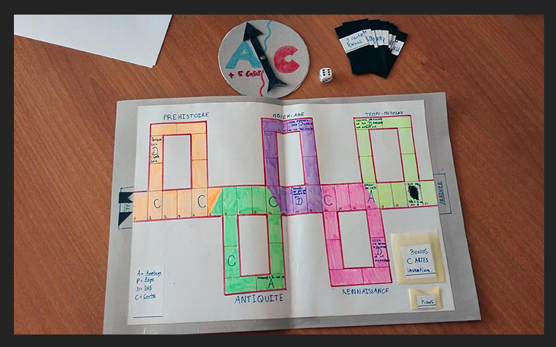 Jeu de plateau ouvert consistant à parcourir les époques le la préhistoire aux temps modernes